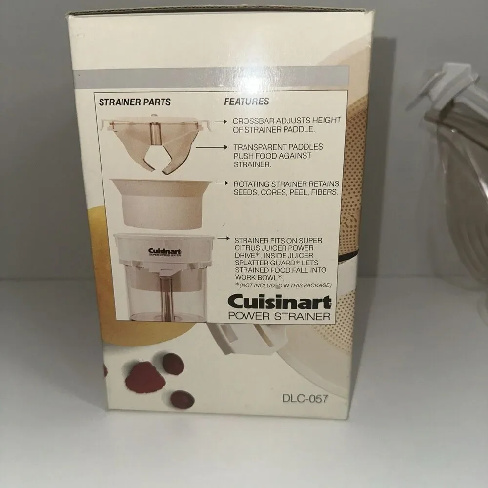 Cuisinart Power Strainer DLC-057 Attachment Super Citrus Juicer DLC-7 8 10 X Box